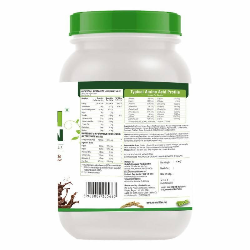 Pure Nutrition Pure Vegan Protein Powder | Grocsy