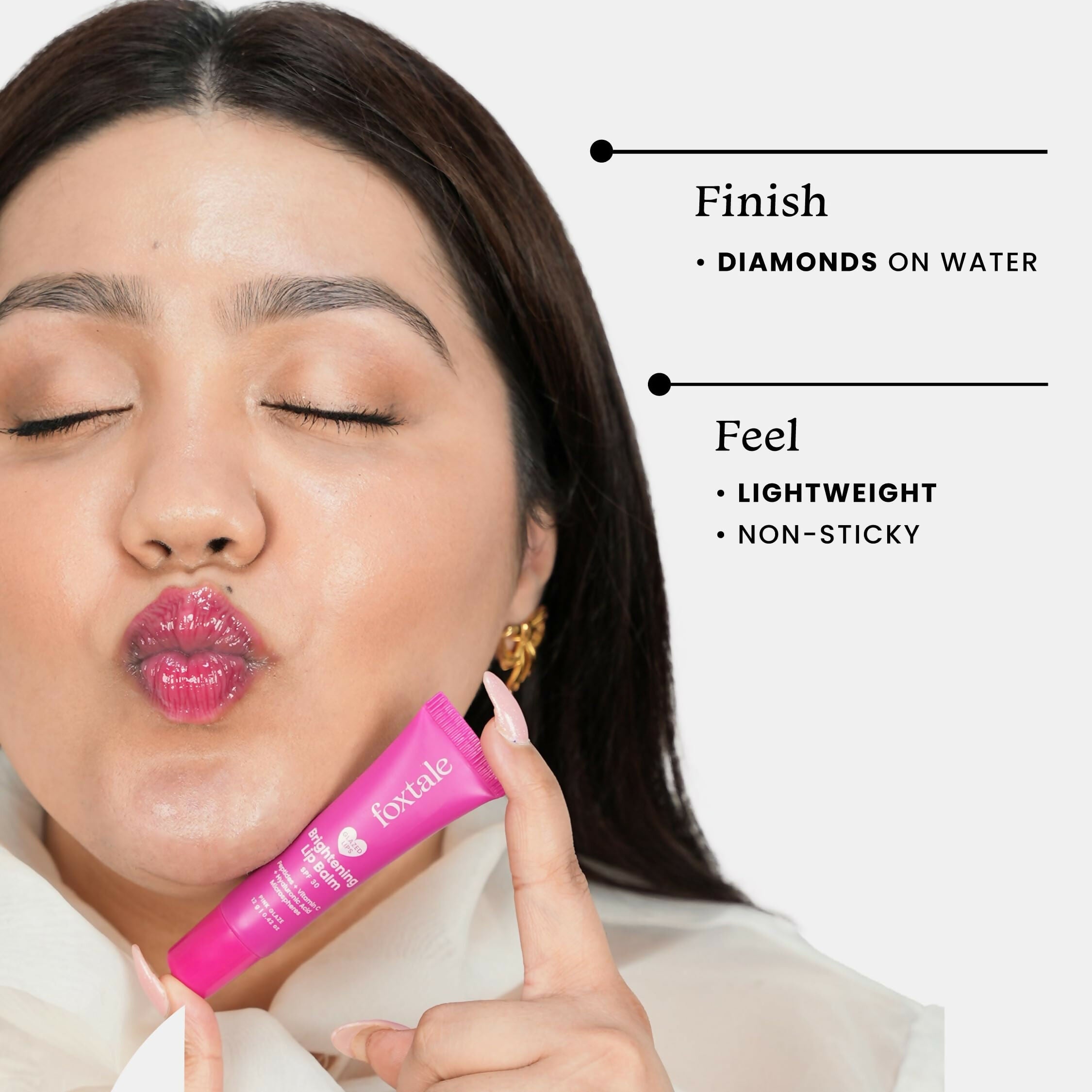 Foxtale Brightening SPF 30 Lip Balm - Pink Glaze (Bubblegum), Brightens Lips, Reduces Pigmentation | Grocsy