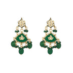 Nuyug 22K Gold Plated Arc Kundan Ruby Drops Necklace | Grocsy