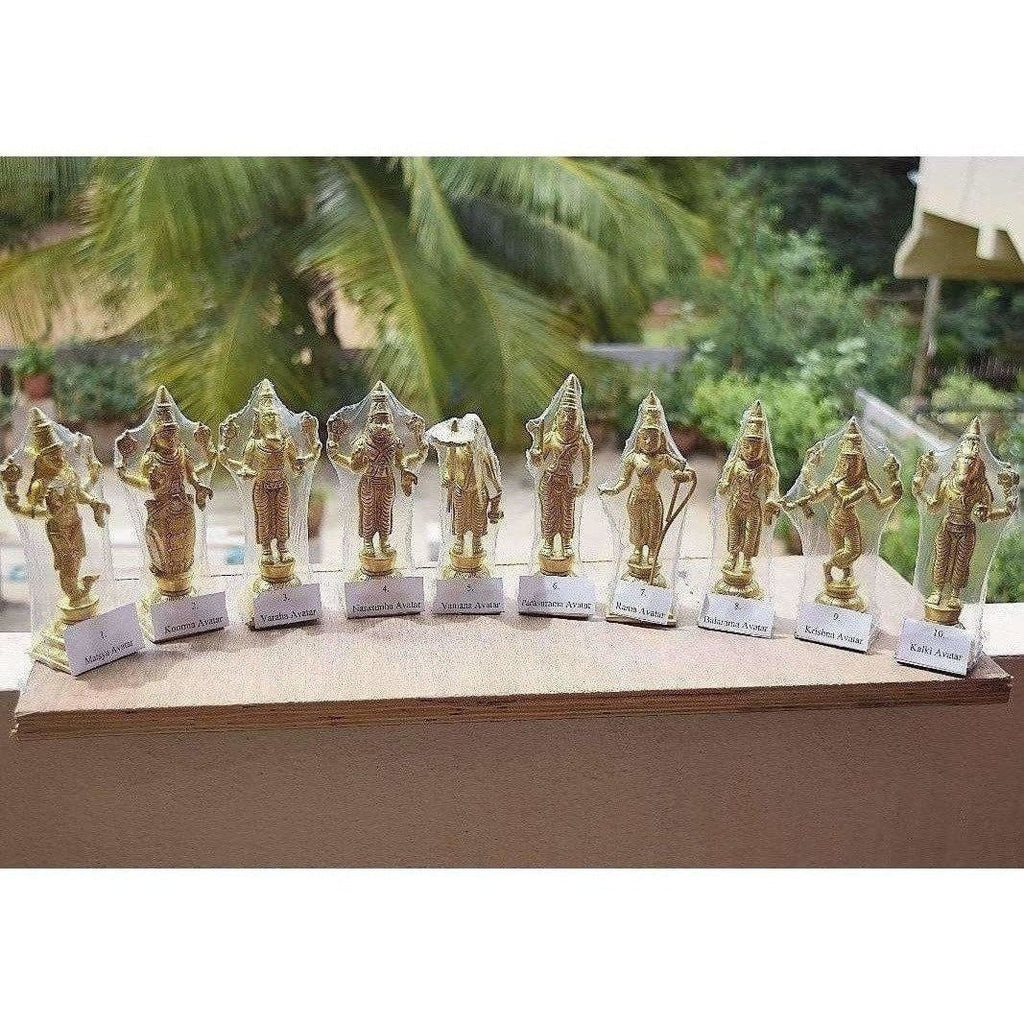 Dasavathara 10 Avathara's of Lord Vishnu-Brass Statue Set | Grocsy