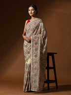 Vamsee Kamini Cream Georgette Saree | Grocsy