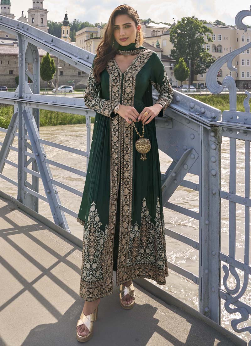 Vegaa Fashion Fashion Green Embroidered Pakistani Designer salwar suit | Grocsy