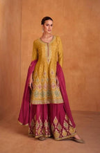 Anaita Mustard Embroidered Premium Salwar Suit | Grocsy