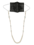 White Golden Embellished Mask Chain - Ruby Raang | Grocsy