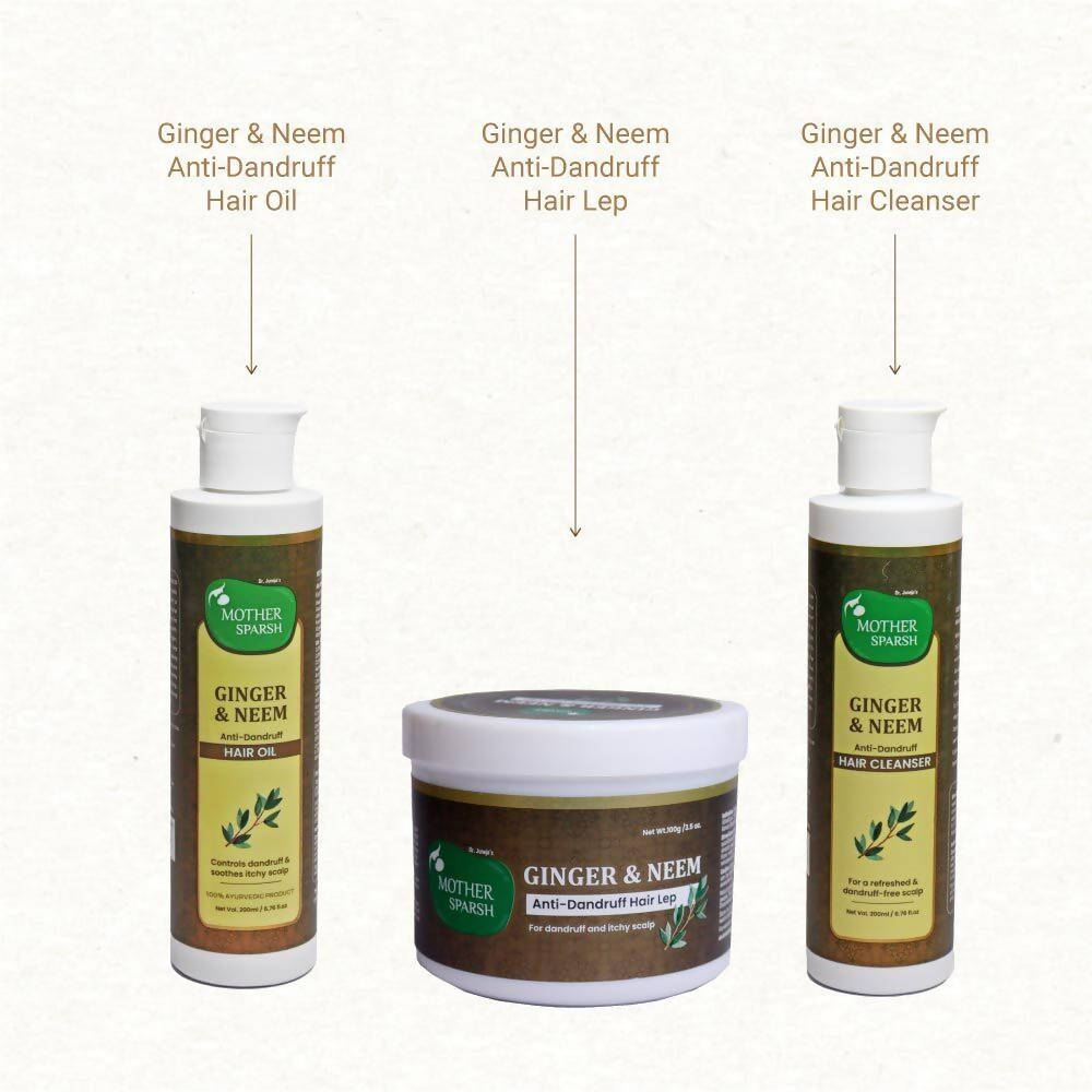 Mother Sparsh Ginger & Neem Anti-Dandruff Kit For Dandruff & Itchy Scalp | Grocsy