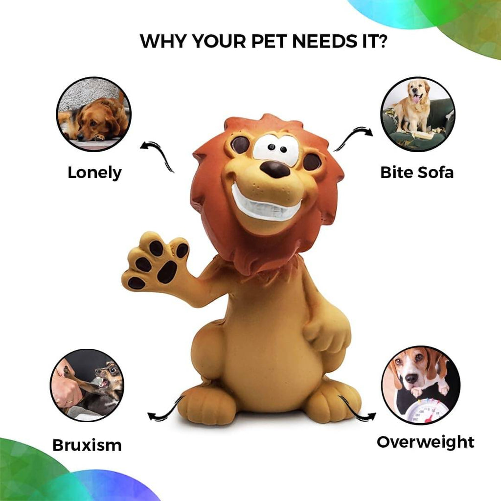 Goofy Tails Latex Dog Toys Lion | Grocsy