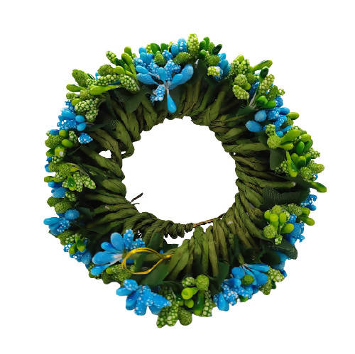 Blue & Green Bridal Pollens Gajra | Grocsy
