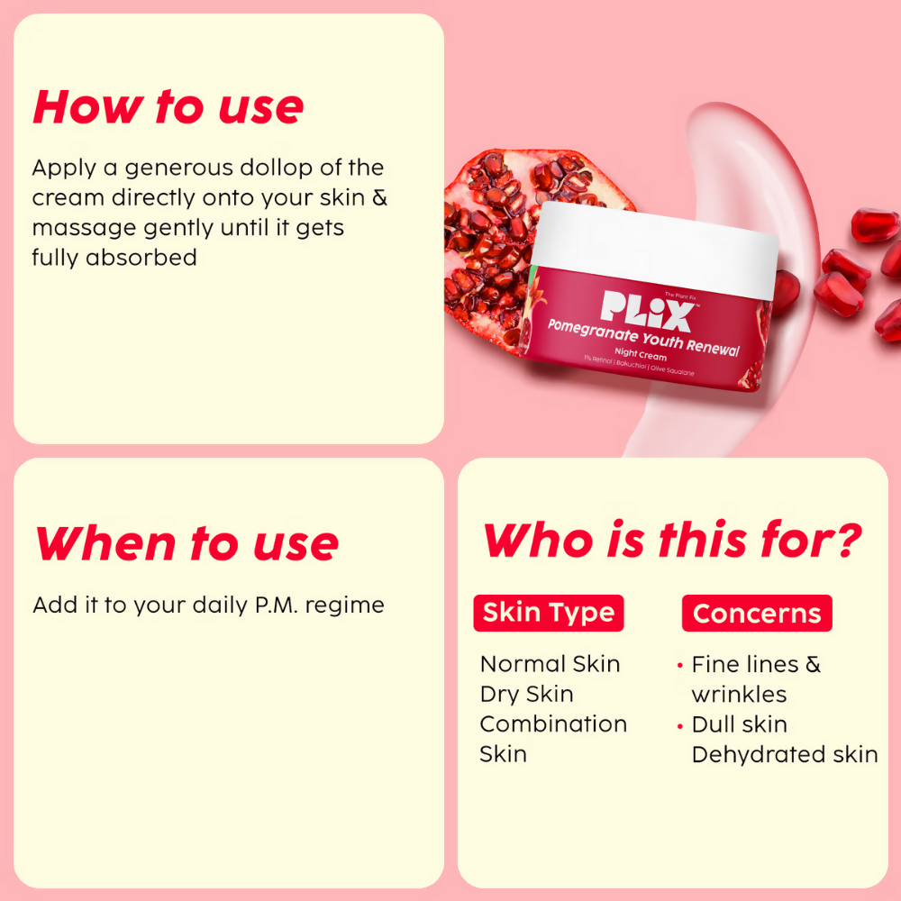 PLIX The Plant Fix 0.6% Retinol Dewy Serum & Anti Ageing Night Cream | Grocsy