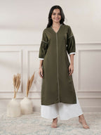 Joban Fashion Women's Khakhi V - Neck Dress | Grocsy