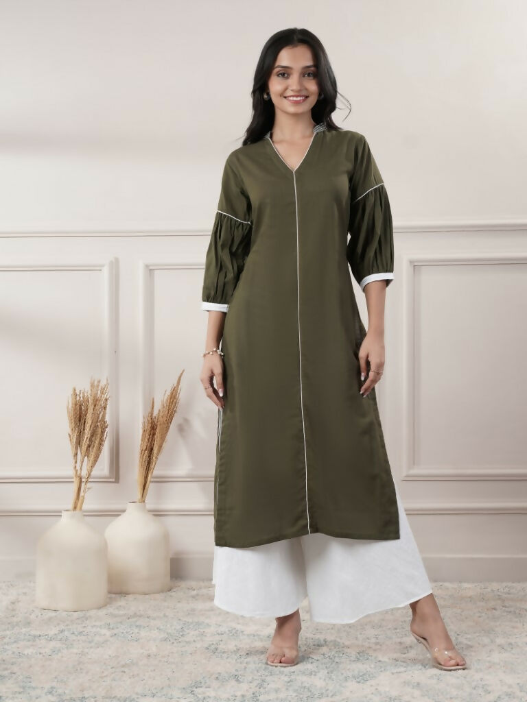 Joban Fashion Women's Khakhi V - Neck Dress | Grocsy