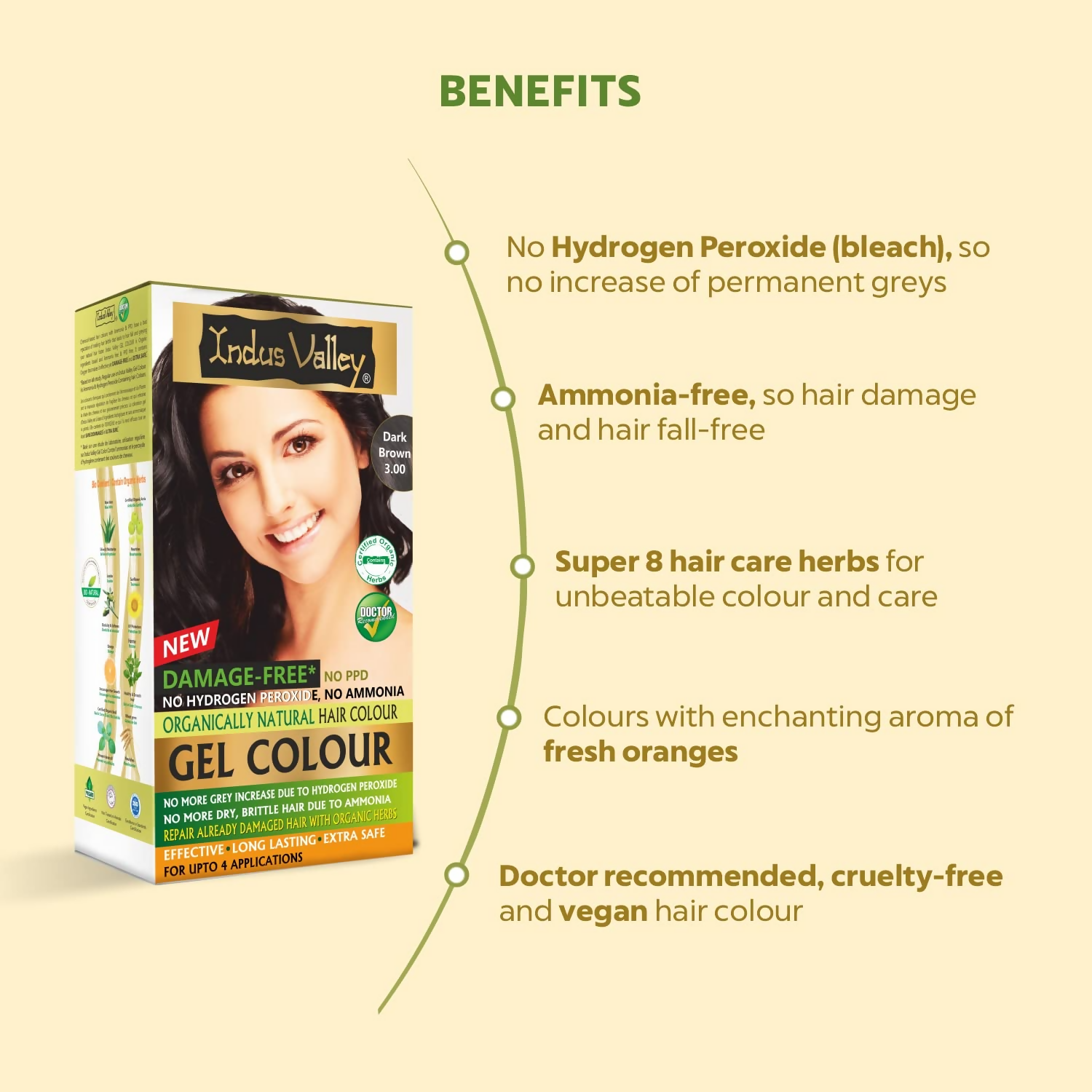 Indus Valley Damage-Free Gel Hair Color- Dark Brown | Grocsy