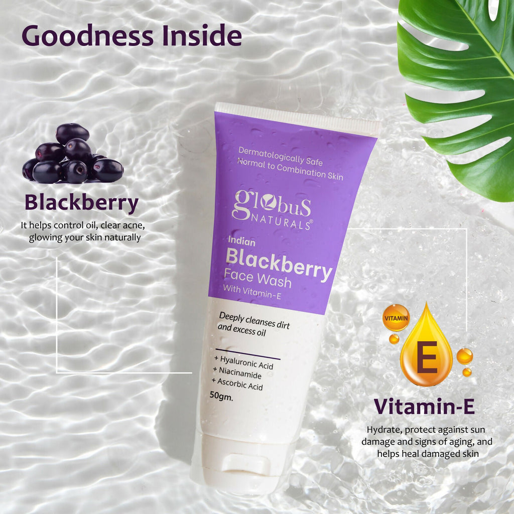 Globus Naturals Indian Blackberry Face Wash with Vitamin E | Grocsy