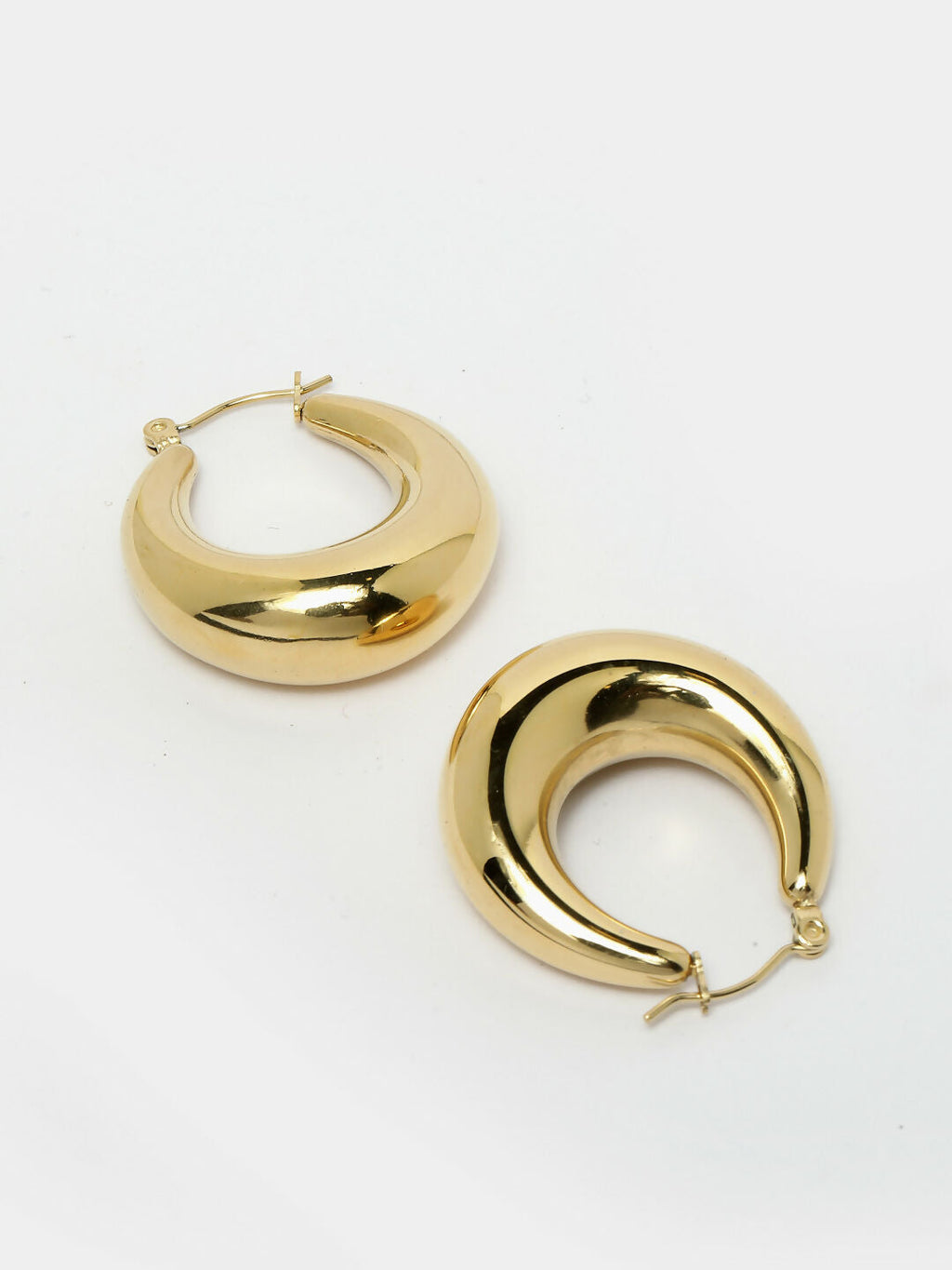 NVR Gold-Polished Contemporary Hoop Earrings | Grocsy