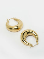 NVR Gold-Polished Contemporary Hoop Earrings | Grocsy