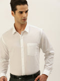 Ramraj Cotton Mens Full Sleeve Formal Poly Cotton White Shirt | Grocsy