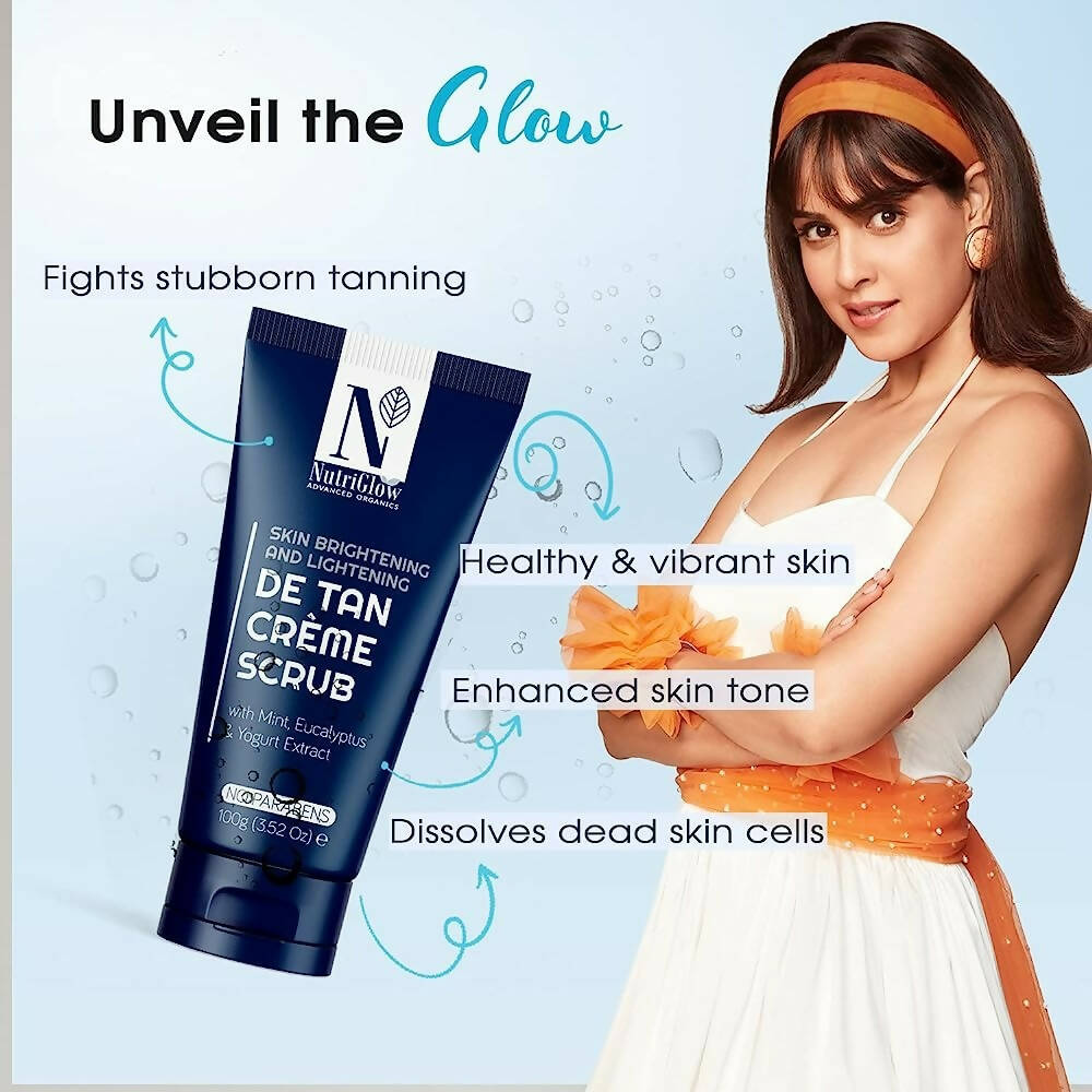 NutriGlow Advanced Organic De Tan Creme Scrub | Grocsy