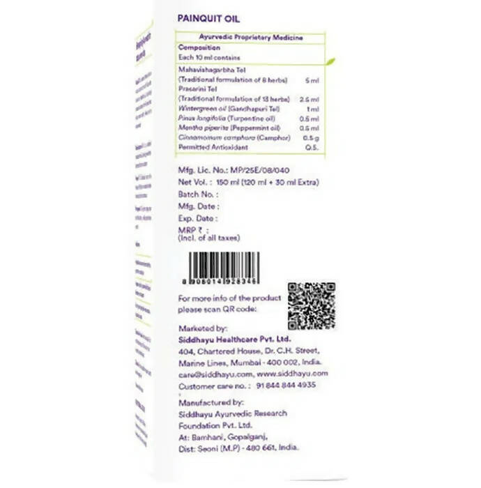 Siddhayu Ayurveda Painquit Oil | Grocsy