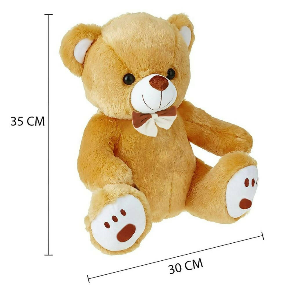 Webby Plush Cute Sitting Teddy Bear Soft Toys With Neck Bow (Brown Color) | Grocsy