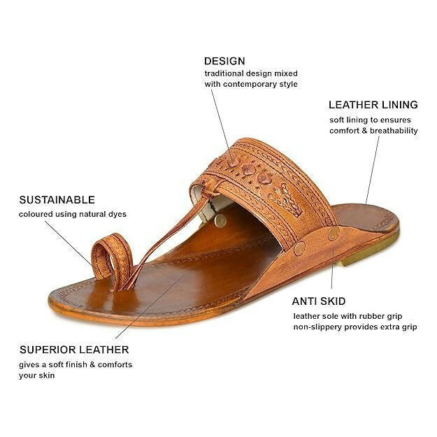 Stepsoft Brown Leather Kolhapuri Chappals For Men – Wedding & Ethnic Wear | Grocsy