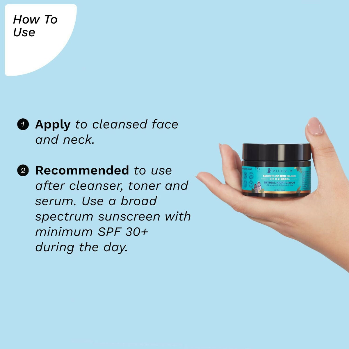 Pilgrim Korean Retinol Anti Aging Night Cream with Hyaluronic Acid & Vitamin C For Young, Wrinkle-free & Radiant Skin | Grocsy