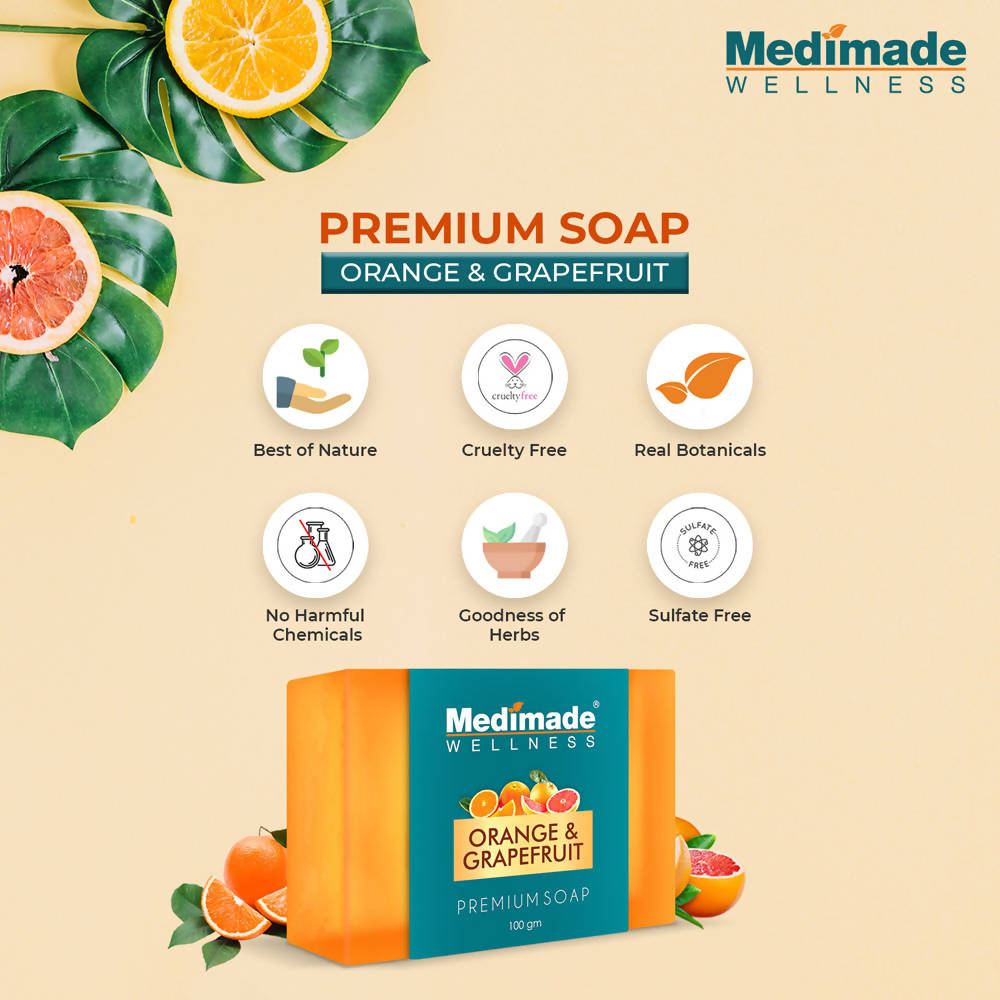 Medimade Wellness Orange & Grapefruit Premium Soap | Grocsy