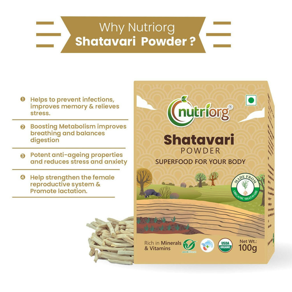 Nutriorg Certified Organic Shatavari Powder | Grocsy
