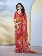 Maroon Georgette Designer Printed Ready to Wear Saree - Samyana | Grocsy