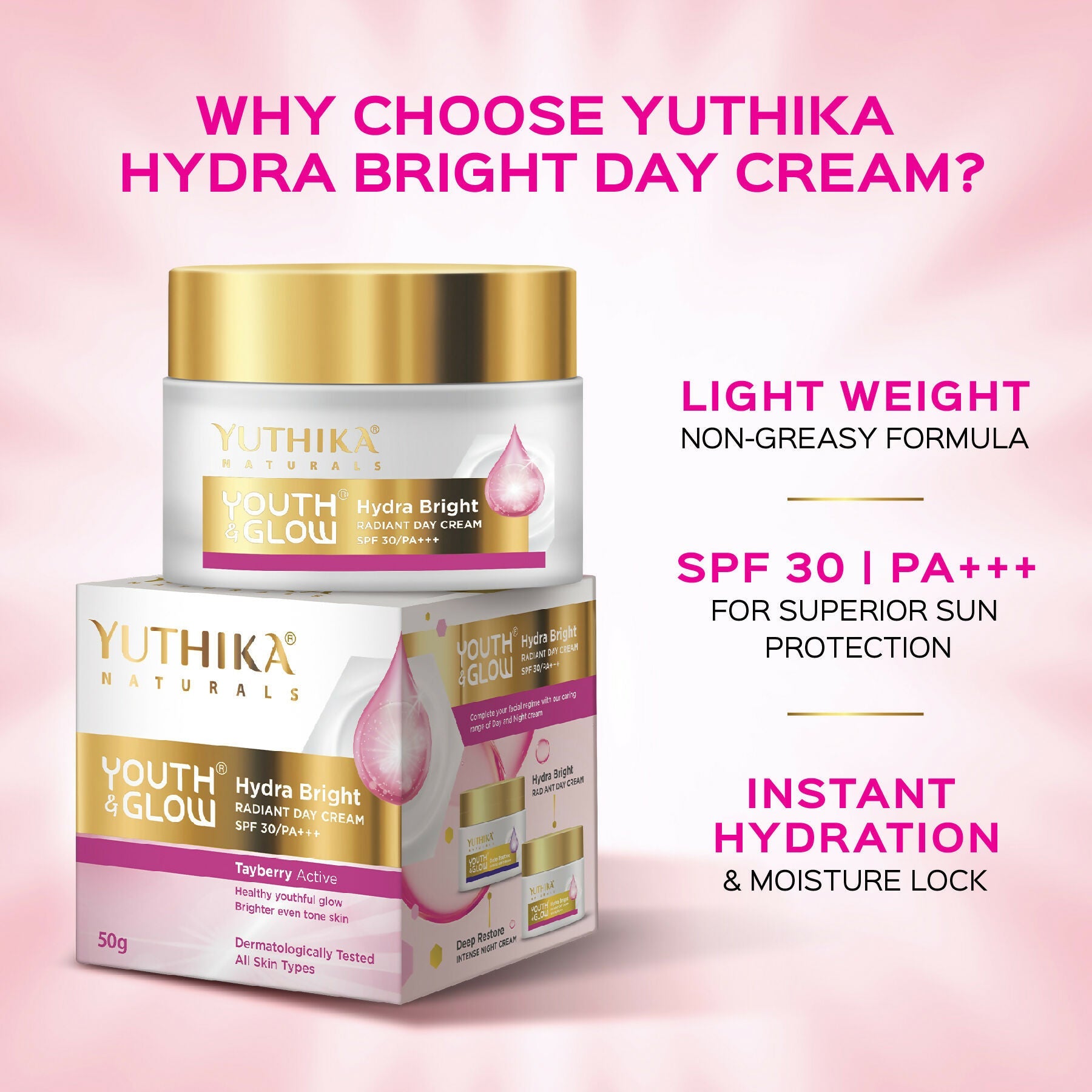 Yuthika Youth & Glow Day Cream For Women Spf30/Pa+++ | Grocsy