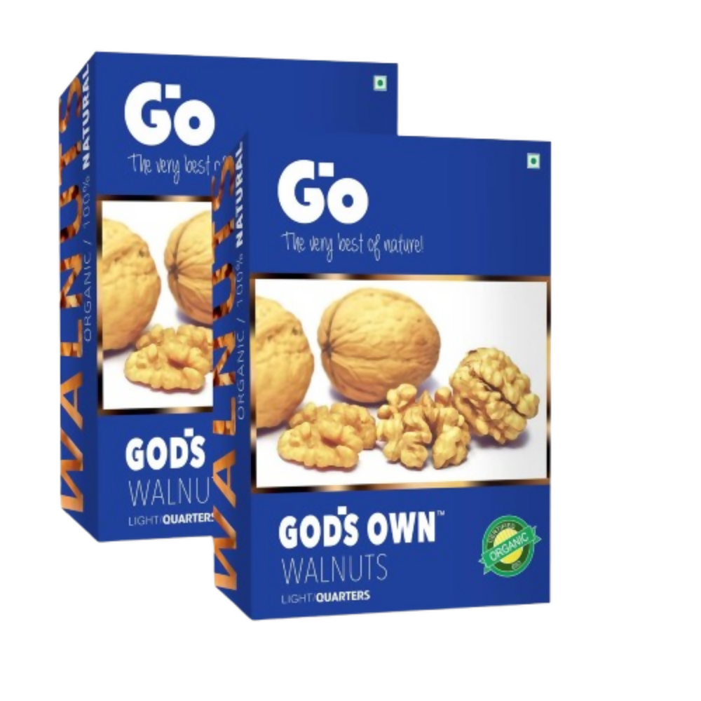 Go Organic Kashmiri Light Quarters Walnuts Kernels (Without Shell) | Grocsy