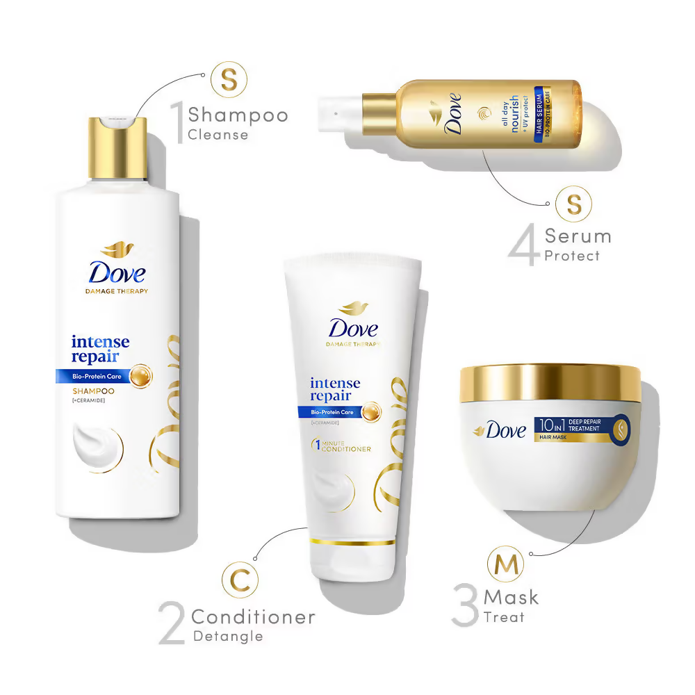 Dove Intense Repair Treatment Shampoo + Hair Mask For Frizzy Hair | Grocsy