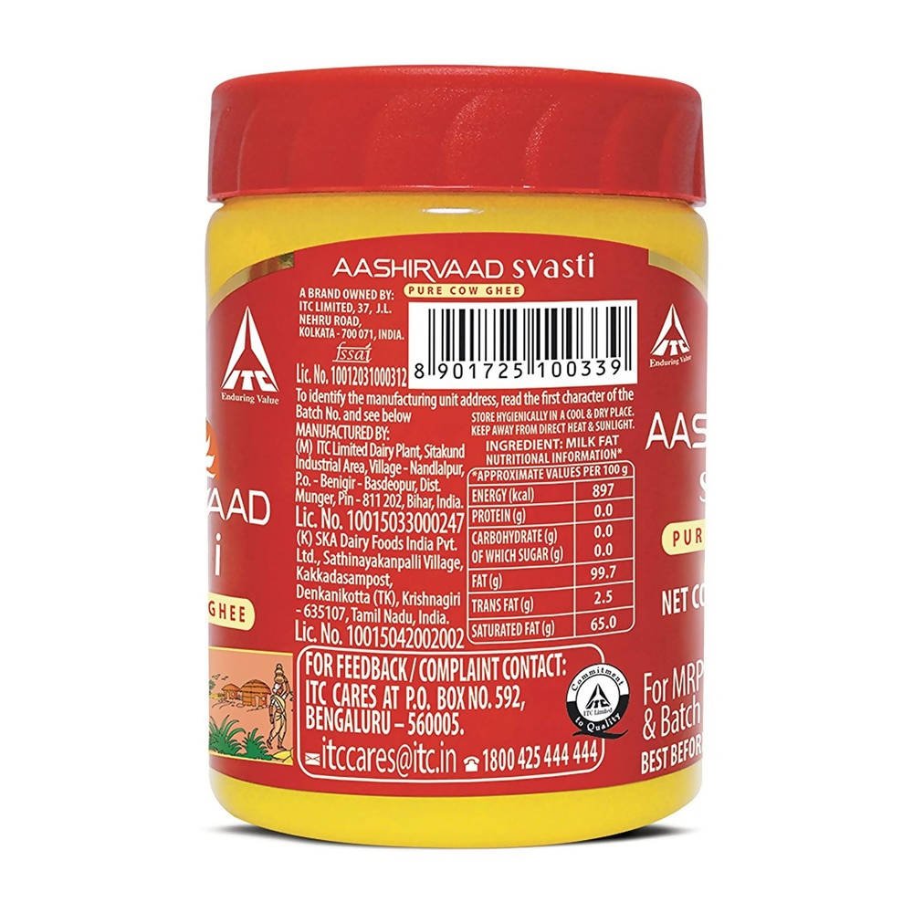 Aashirvaad Svasti Pure Cow Ghee | Premium Desi Ghee with Rich Aroma | Grocsy