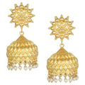 Joban Fashion Women Matte Gold Brass Jhumka | Grocsy