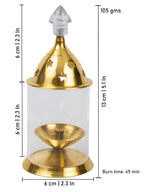 Spillbox Gold-Toned Brass Glass Udupi Diya Pooja Essential | Grocsy
