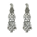Mominos Fashion Johar Kamal Oxidised Silver-Plated Brass Finish Temple Jewellery with Earrings For Women