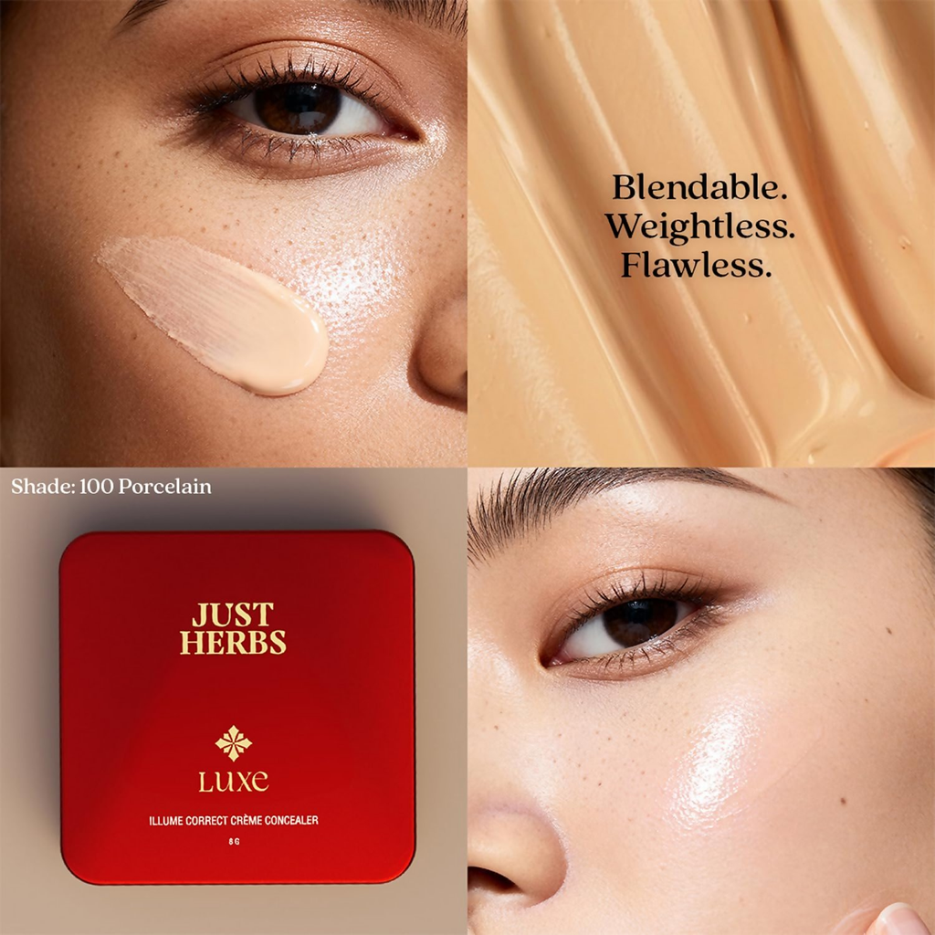 Just Herbs Luxe Illume Correct Créme Concealer Covers Dark Circles (140 Sand) | Grocsy
