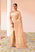 Joban Fashion Gold Banarasi Kora Tissue Pure Handloom Banarasi Silk Saree | Grocsy