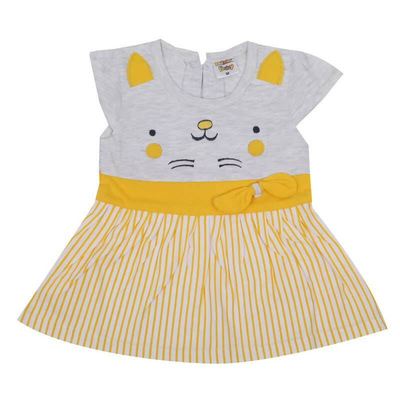 NammaBaby Baby Girl's A-Line Mini Frock Dress - Yellow 120 | Grocsy