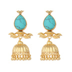 Nuyug 22K Gold Plated Turquoise Grace Earrings | Grocsy