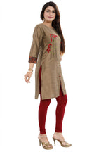 Snehal Creations Dressy Designer Cheeku Raw Silk Embroidered Short Tunic | Grocsy