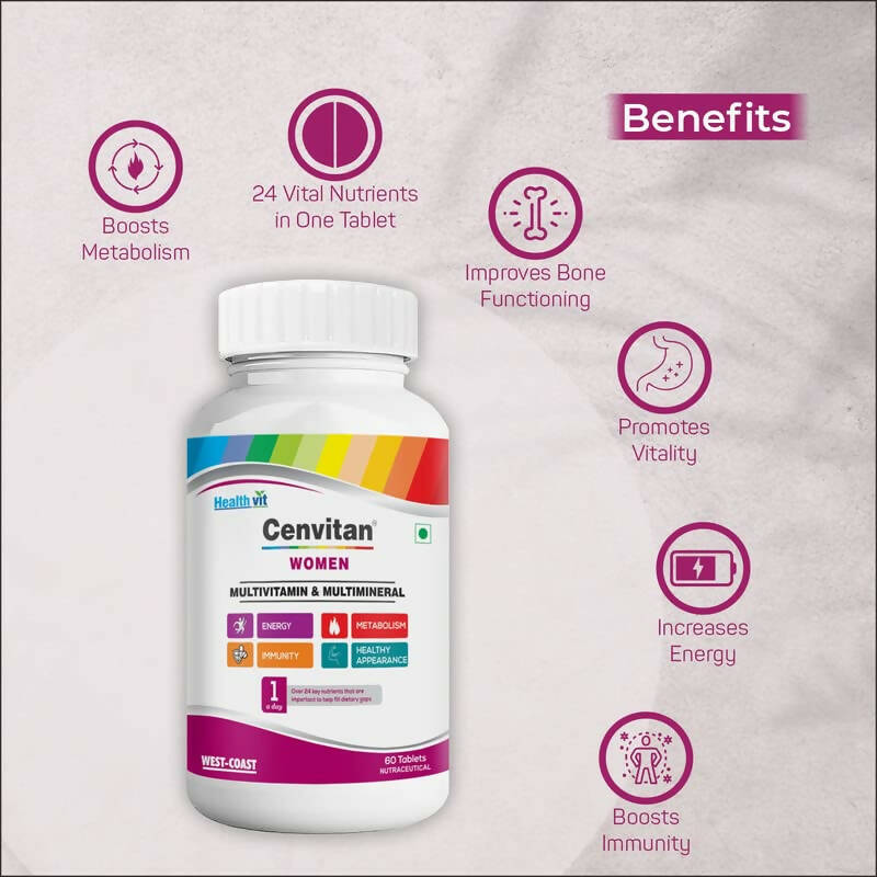 Healthvit Cenvitan Multivitamin Tablets for Women | Grocsy