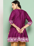 Ahalyaa Women's Traditional wear Tunic - Purple | Grocsy