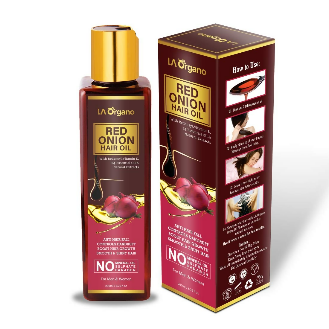 LA Organo Red Onion Hair Oil | Grocsy