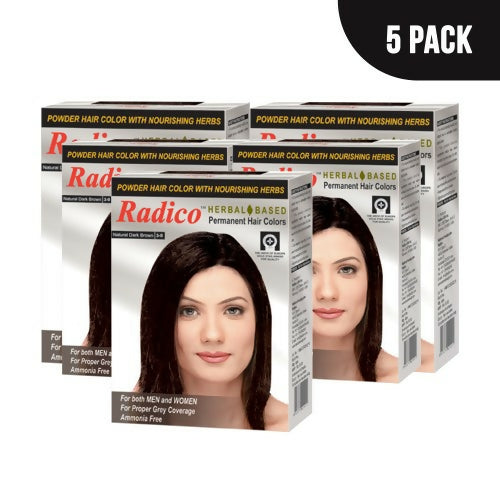 Radico Natural Herbal Based Permanent Hair Color - Dark Brown | Grocsy