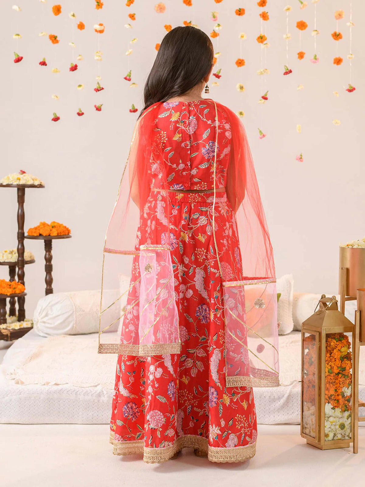 Joban Fashion Girl's Orange Color Lehenga Choli | Grocsy