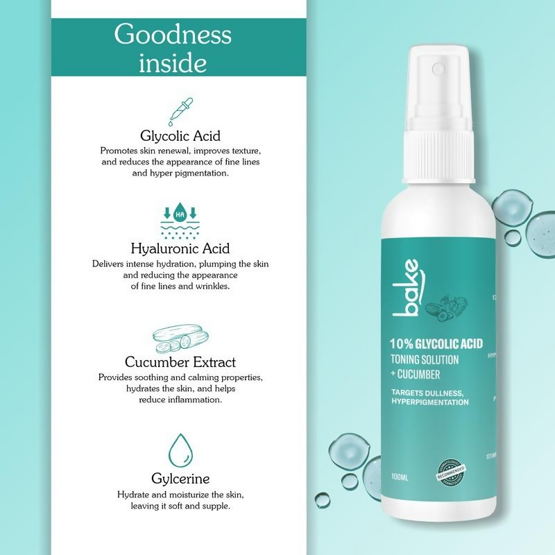 Bake 10% Glycolic Acid Toner For Pigmentation & Dark Spots | Grocsy