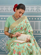 Shree Shyam Fashion Pista Silk Saree | Grocsy