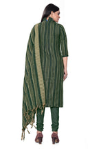 Green Cotton Jacquard Woven Unstitched Dress Material - Tanvi | Grocsy