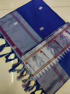 DEIANA'S Beautiful Designer Golden zari Soft Lichi Silk Saree - Blue | Grocsy
