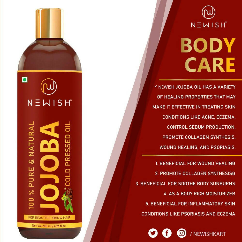 Newish Pure & Natural Jojoba Oil For Hair & Skin | Grocsy