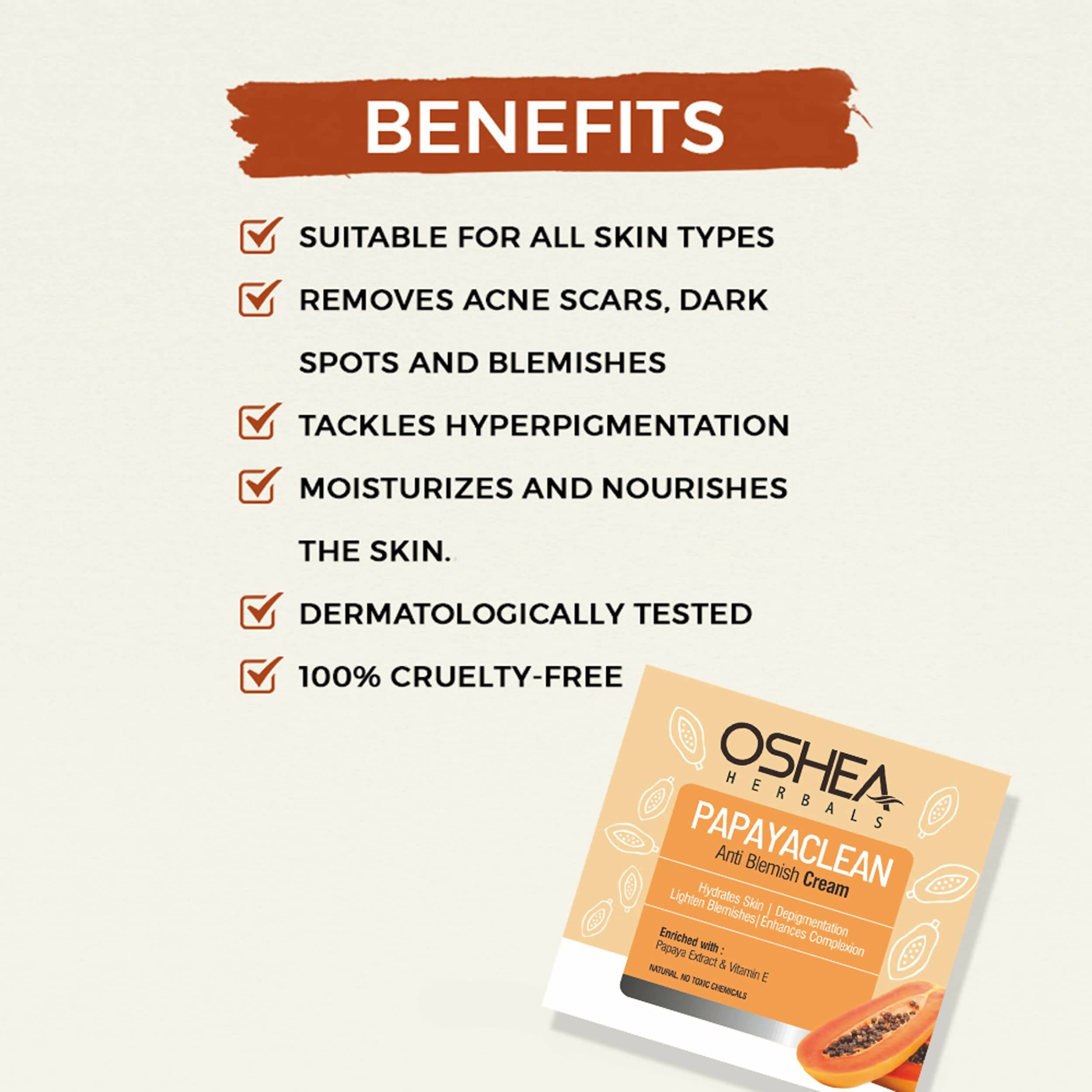 Oshea Herbals Papayaclean Anti Blemish Cream | Grocsy